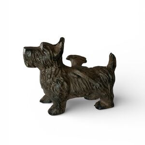 Vintage Cast Iron Dog Scottie with Wings Scottish Terrier Angel Door Stop Decor